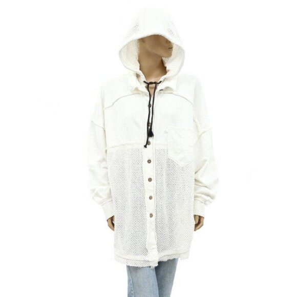 Free People We The Free I See Through You Cardi Top Oversized Hoodie S